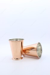 Copperdone Handmade Turkish Copper Mug Masrapa Glass For Drinkware Serving - 5