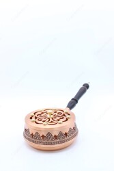 Copperdone Home Decor Grape Motif Hand Engraved Chisel Work Incense Burner Holder Antique Copper Color Large - 3