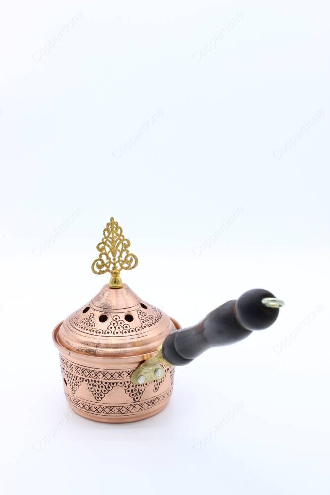 Copperdone Home Decor Grape Motif Hand Engraved Chisel Work Incense Burner Holder - 4