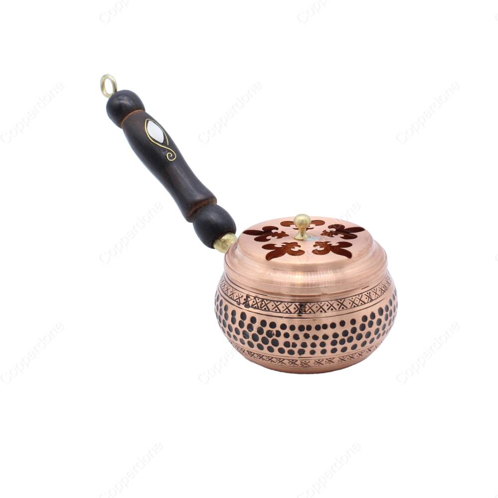 Copperdone Home Decor Handmade Hand Hammered Incense Burner Holder Small - 2