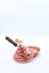 Copperdone Home Decor Handmade Hand Painted Conical Shape Incense Burner Holder Red - 3