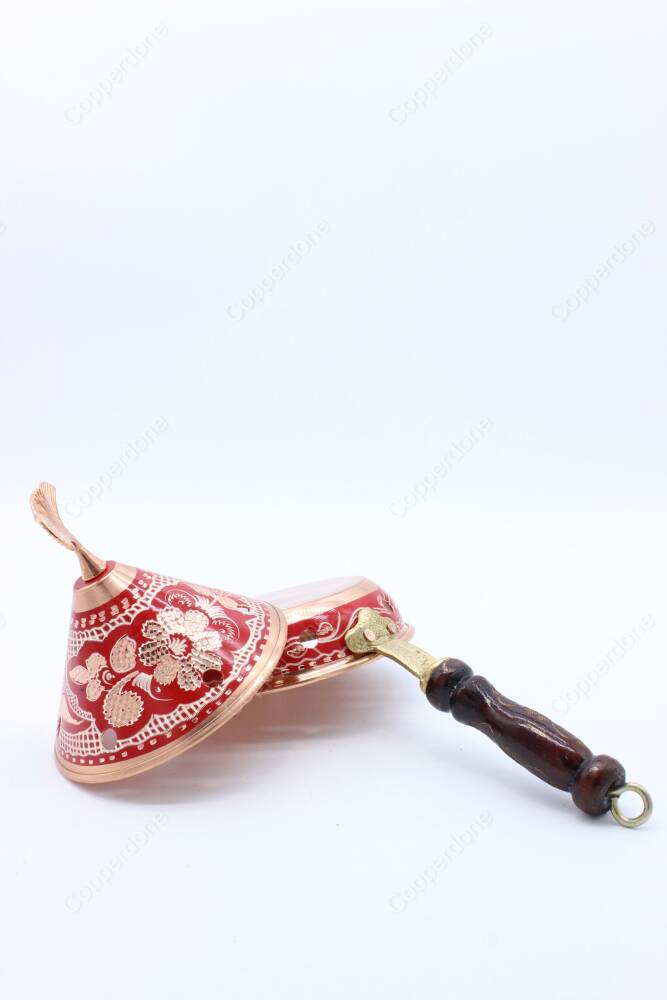 Copperdone Home Decor Handmade Hand Painted Conical Shape Incense Burner Holder Red - 5