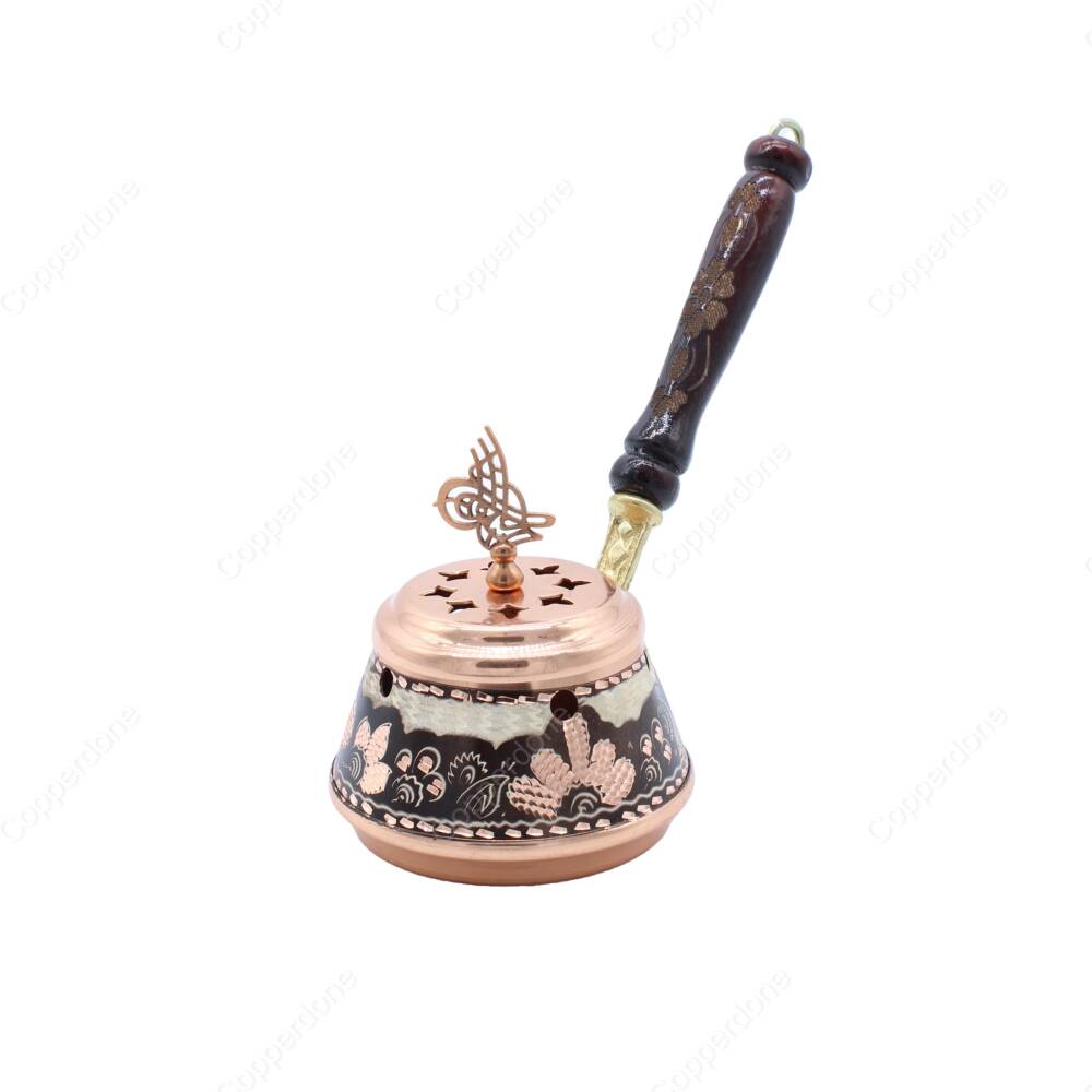 Copperdone Home Decor Handmade Hand Painted Incense Burner Holder Black - 1