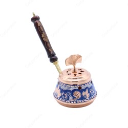 Copperdone Home Decor Handmade Hand Painted Incense Burner Holder Blue - 2