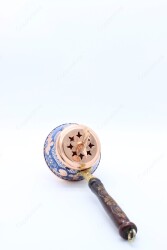 Copperdone Home Decor Handmade Hand Painted Incense Burner Holder Blue - 3