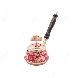 Copperdone Home Decor Handmade Hand Painted Incense Burner Holder Red - 1