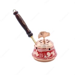 Copperdone Home Decor Handmade Hand Painted Incense Burner Holder Red - 2