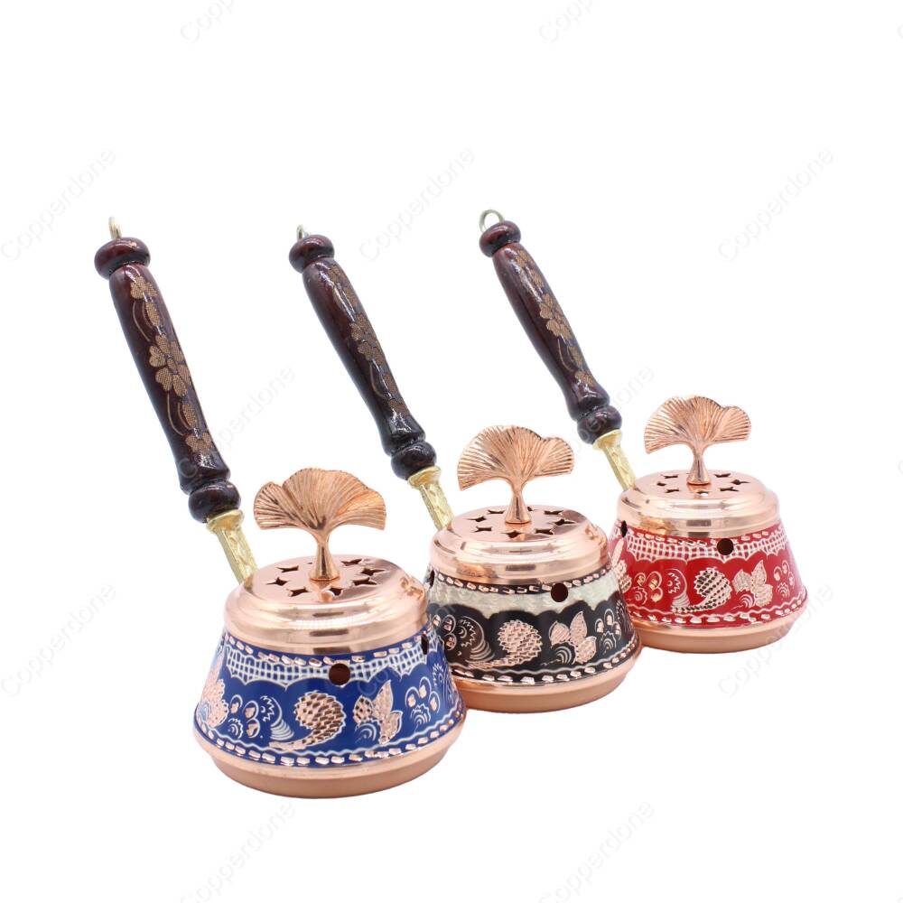 Copperdone Home Decor Handmade Hand Painted Incense Burner Holder Set of 3 - 1