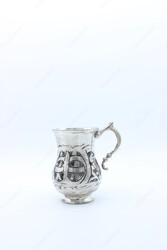 Copperdone Osmanlı Motif El İşlemeli Bakır Maşrapa Bardak Antik Gümüş Renk Model 1 - 4